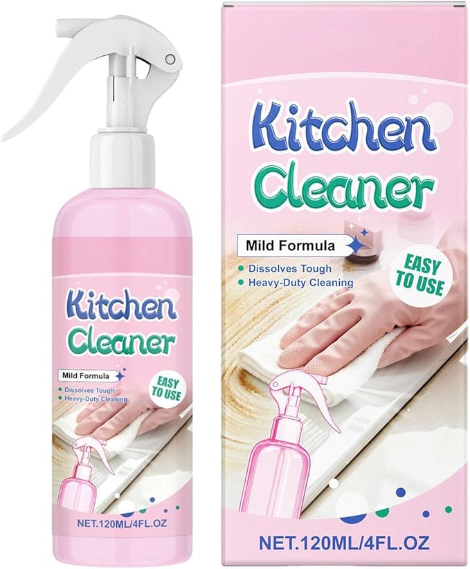 Kitchen Cleaner Spray, No-Scrub Cleaning Power, 7.5x4.7x17cm, Dirt Clean Spray, All Purpose Stain Removal, Efficient Grime Elimination, For Counter Cabinet Barbeque