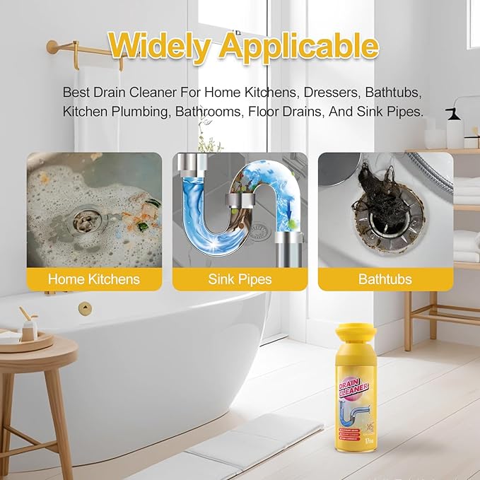 Drain Cleaner Foam, Foaming Drain Cleaner, Floral Sink Cleaner and Deodorizer for Kitchen Sinks, Shower Drains, Tubs. 2pcs, Floral