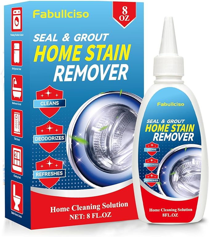 Home Stain Remover Gel – Stubborn Stain Cleaner No Harsh Scrubbing Required (Front Loader Washing Machine Seal Washing Machine Seals, Sinks & Tiles | No-Slip Formula | 8H Penetration)