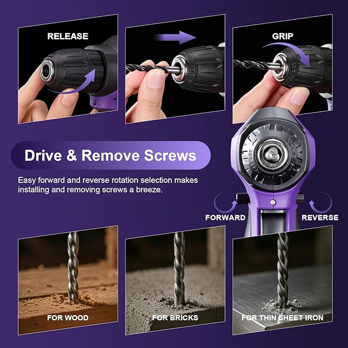 Tool Kit: Drill Tool Set, 8V Power Drill with Li-Ion Battery