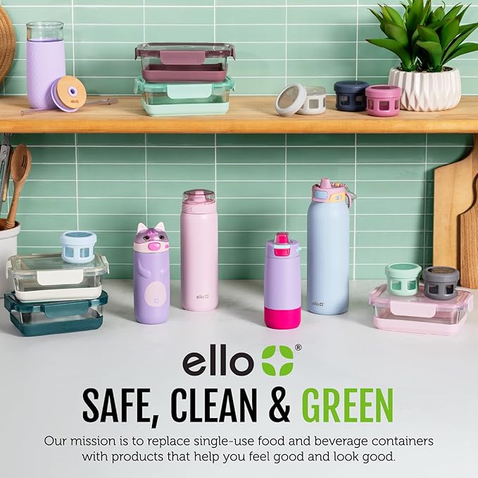 Ello Snap & Nest 10-Piece 4.5 Cup Plastic Meal Prep Set, Reusable Food Containers for Healthy Eating, Freezer, Dishwasher Safe, Desert Festival