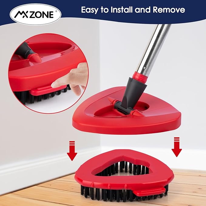 Scrubber Mop Head Replacement Compatible with O Cedar EasyWring 1 Tank System, Spin Mop Scrub Brush Head, Hard Bristle Cleaning Brush Attachment for Kitchen Tile Floor, Not Fit RinseClean
