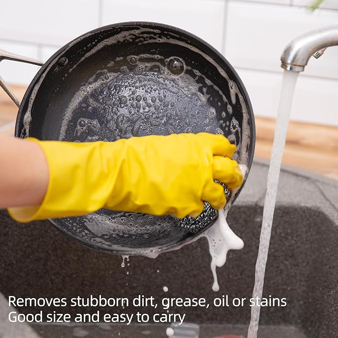 12 Pack Steel Wool Scrubber Pads, Stainless Steel Scrubber, Scrubbing Scouring Pad, Steel Wool Scrubbers for Pots and Pans, Stoves,Broiler Racks,Grills and More