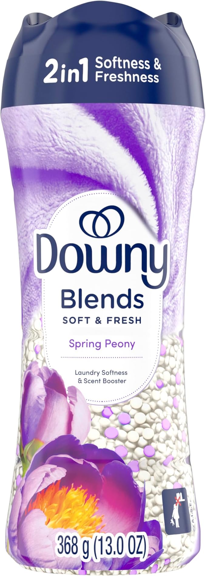 Downy Blends 2-in-1 Soft & Fresh Laundry Scent Booster Beads, Spring Peony Scent, 13.0 OZ, Laundry Softness and Scent Booster