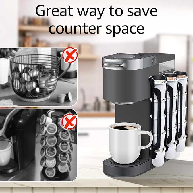 K Cup Holder for Keurig: Coffee Pod Holders for Counter Small Space - Kcup holders for Wall Mount (2, Pink)
