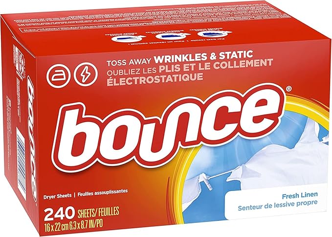 Bounce Fabric Softener Sheets, Fresh Linen Scent, 240 Count (Pack of 2)