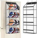 AOODA Clear Over the Door Hat Racks for Baseball Caps, Hold 48 Caps Hat Storage Organizer for Closet Wall, Deep Pockets Hanging Snapback Holder Shelves with 3 Hooks, Black