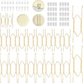 Bilillo 20 pcs Plate Hangers for The Wall, 4/6/8/10 Inch Invisible Decorative Wall Plates Hangers, Stainless Steel Plate Wall Holders for Display Various Sizes with Hooks for Decorative Gold