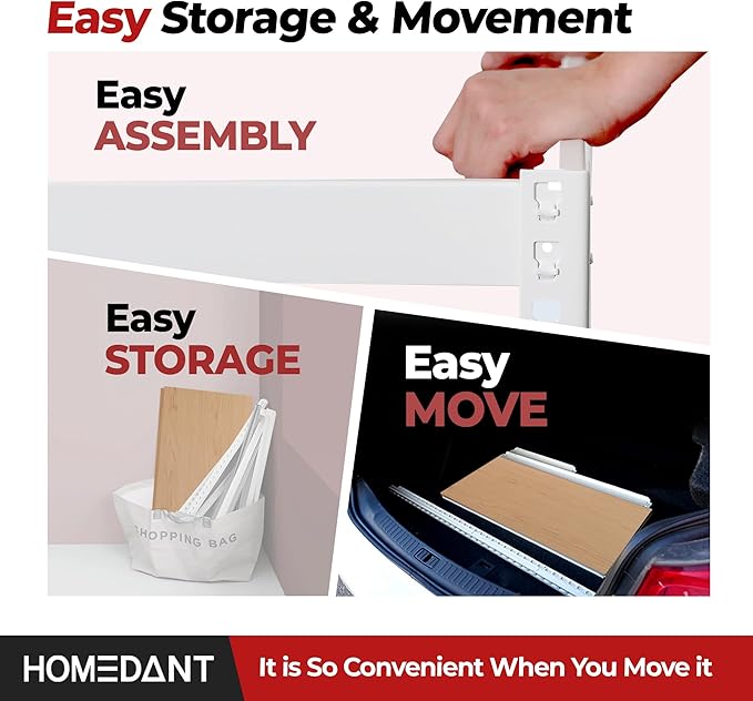HOMEDANT 47.7" W 5 Tier Heavy Duty Garage Shelving Adjustable Metal Rack Storage Shelves Standing Shelf Unit Organizers Industrial Warehouse Basement White 2Pack