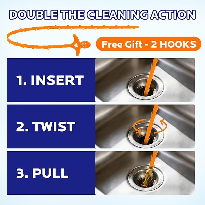 Sink and Drain Cleaner Powder for Kitchen and Bathroom Sinks Shower Tub - Drain Clog Remover Unclogging Cleaner for Daily Cleaning (4 Pack)