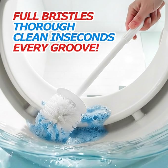 3Pack Toilet Bowl Brush and Holder Set - Toilet Scrubber Brush,Cleaning Brush,Bathroom Decor,Household Essentials,Cleaning Supplies,Home Essentials,White