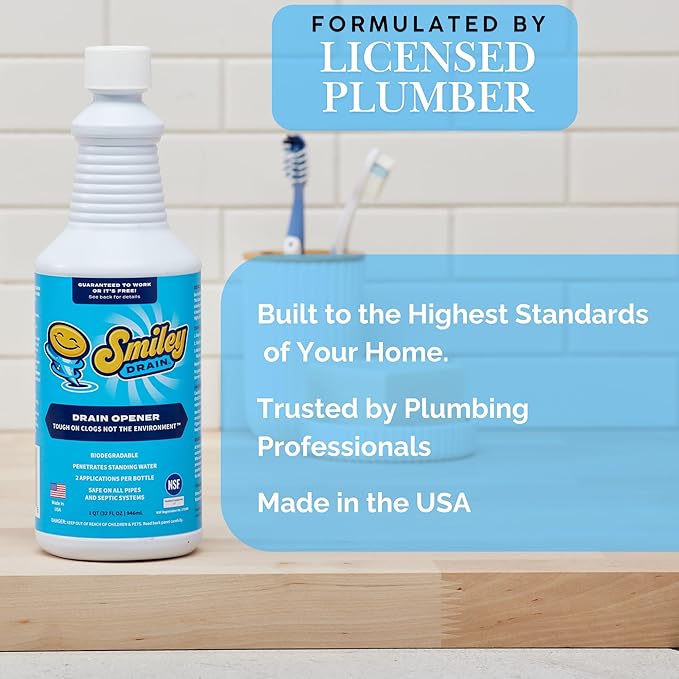 Ultra Concentrated & Super Fast Drain Opener | Safe, Made By Licensed Plumber | Clears Clogs in 10 Minutes | Odorless, Biodegradable, and Eco-Friendly | Prevents Future Clogs