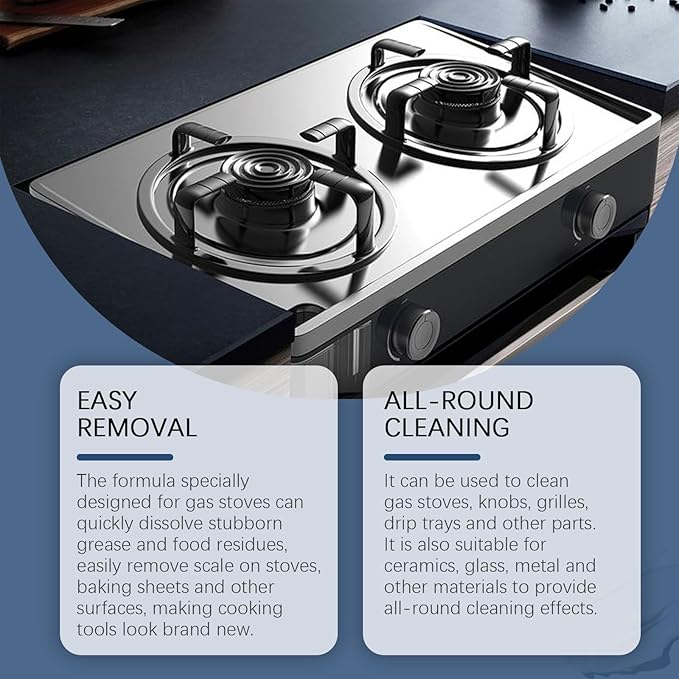 Range Hood & Stove Build Up Degreaser Cleaner, Duty Stove and Oven and Degreaser for Glass Tops, Oven Racks, BBQ Grills, Range Hoods and more