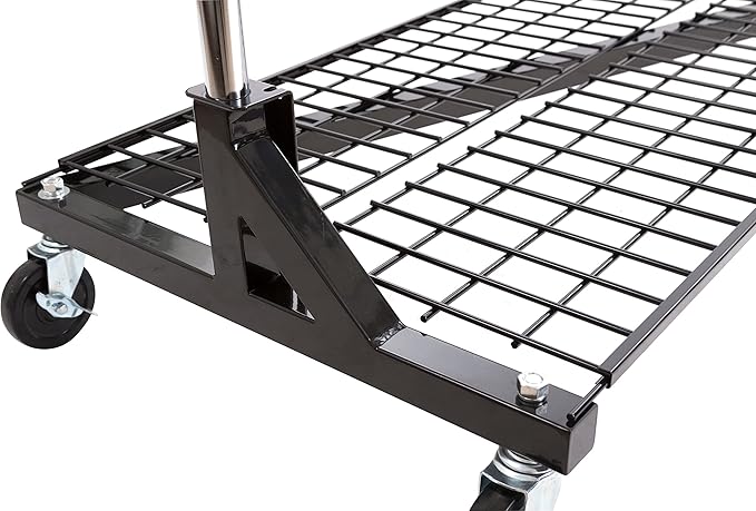 Econoco Commercial Garment Rack - Rolling Clothes Rack, Heavy Duty (Z Rack with Base Shelf, Black)