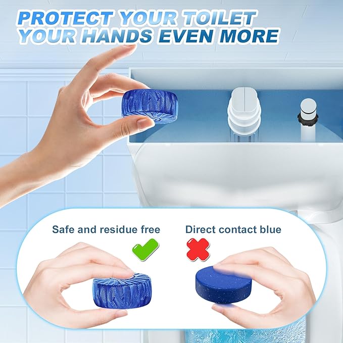 KIISIISO Toilet Bowl Cleaner Blue Tablets 18 Pack, Slow-Dissolving Automatic Bowl & Tank Cleaner, Septic Safe & Plumbing Friendly for Bathroom Toilet Cleaning, Prevents Tough Stains
