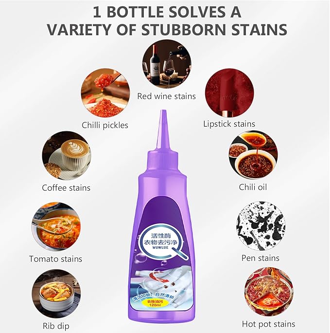 2pcs Laundry Stain Remover,White Shirt Guardian, Garment Stubborn Stain Cleaner Oil Remover, Collar Stain Removal Spray(120ml)