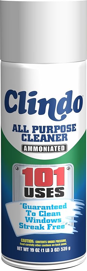 Gold Eagle CLINDO Clindo Indoor Outdoor Window Cleaner Spray Streak-Free All-Purpose Cleaner Ammoniated White 19 Ounce