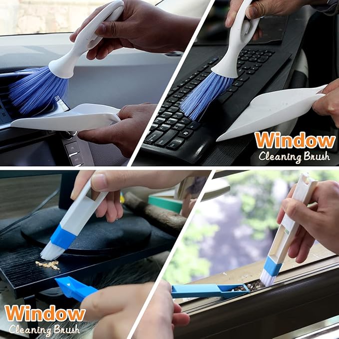 10 Pcs Venetian Window Blind Cleaner Duster Tool Set, Mini Blind Cleaner Duster Brush, Hand Held Air Conditioner Shutters Duster, Dirt Cleaner for Blind, Fan, Air Conditioner, Window Groove Gap