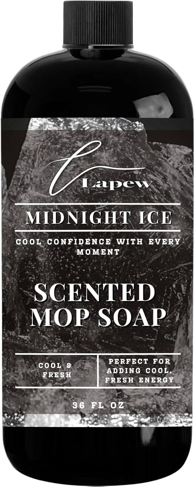 Lapew Midnight Ice Scented Mop Soap - Luxury Floor Cleaner Concentrate for Mopping Tile, Laminate, Vinyl & Hardwood | Streak-Free, Low-Foam | 36 oz