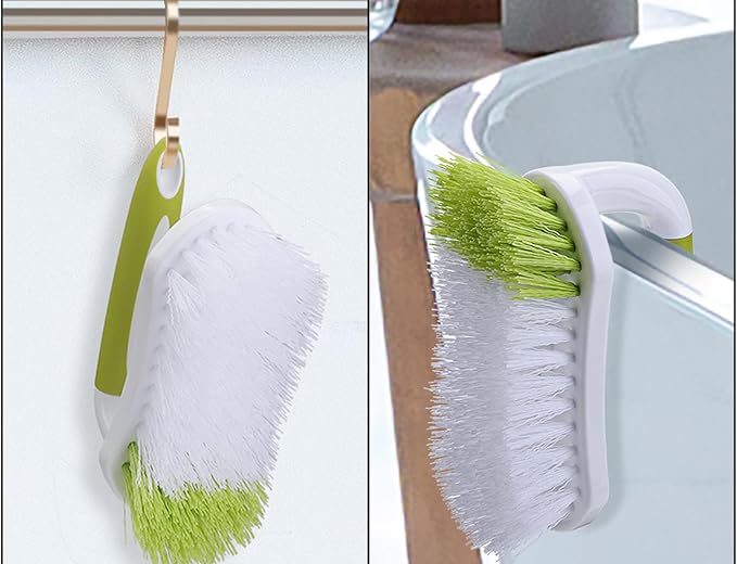 Scrub Brush for Cleaning, Heavy Duty Shower Scrubber with Stiff Bristles for Tub, Sink, Floor, Tile, and Carpet Scrubbing, 3 Pack