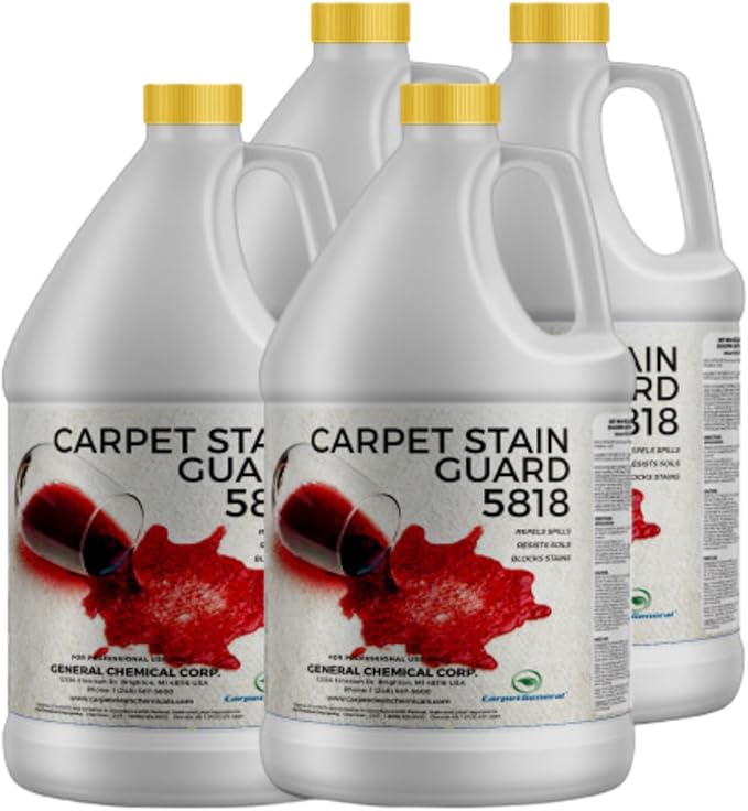 General Chemical Carpet & Fabric Protectant - Stain Shield for Carpets, Rugs, Drapes, Upholstery, & More - Rug Guard 5818 - Ultra Concentrated Fabric Protector Spray - 4 Gallon Case