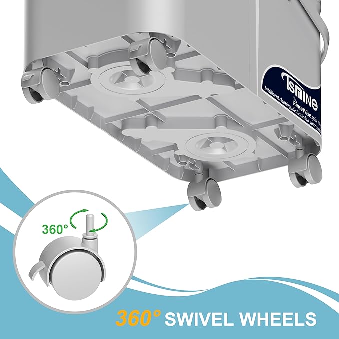 4-Pack 360° Swivel Replacement Wheels for RinseWise Mop Bucket, Universal Plastic Caster Set with 2 Locking Wheels, Easy-Roll Mop Bucket Accessories