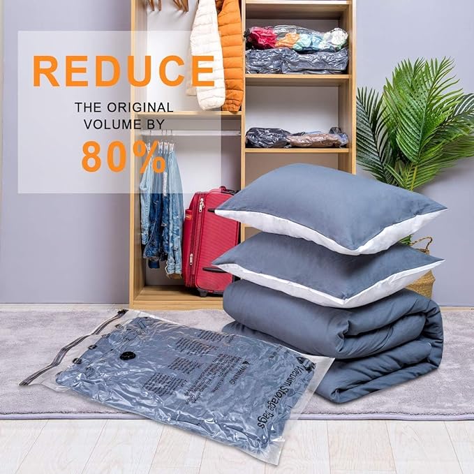 GONGSHI Vacuum Storage Bags, Space Saver Seal Bags For Clothing, Blankets, Comforters, Pillows, Clothes Storage,Travel Luggage.10 S
