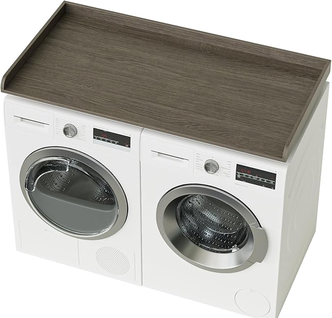 Washer Dryer Countertop, Laundry Room Organization and Storage, 27.6" x 54" Wood Laundry Countertop for Washer and Dryer, Gray