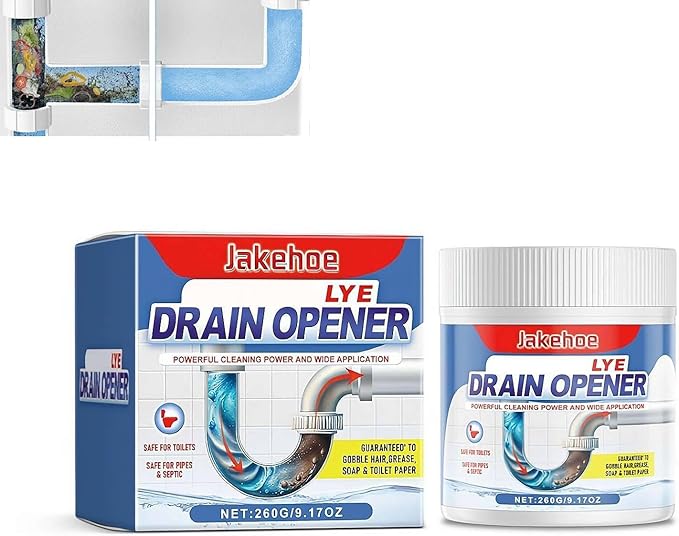 Generic Crystal Lye Drain Opener Powder, Quickly Clears Clogs, Unscented, Solid, For Kitchen Sinks, Basins, Shower Drains, Toilets & Pipes, Part No: Generic-5acd52