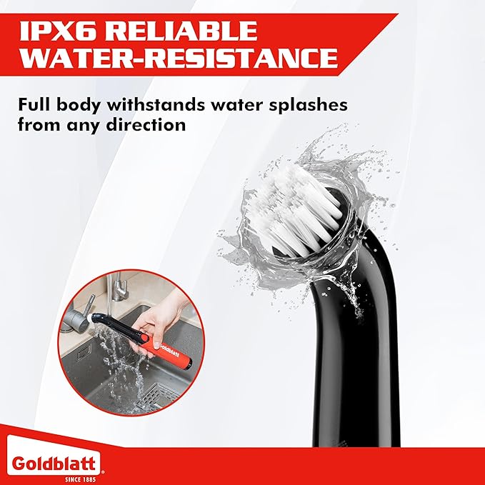 Goldblatt Cordless Electric Spin Scrubber 18-Piece Kit, Power Scrubber with Battery Indicator Light, Waterproof Electric Cleaning Brush for Grout, Tile, Bathroom, Kitchen Cleaning