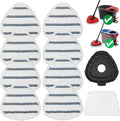Flat Mop Head Replacements, Microfiber Mopping Pads Refills, 8-Pack Spin Mop Pads + 1 Plastic Pad &1 Scrape for Floor, Wall & Ceiling Cleaning - Fits EasyWring & RinseClean Systems