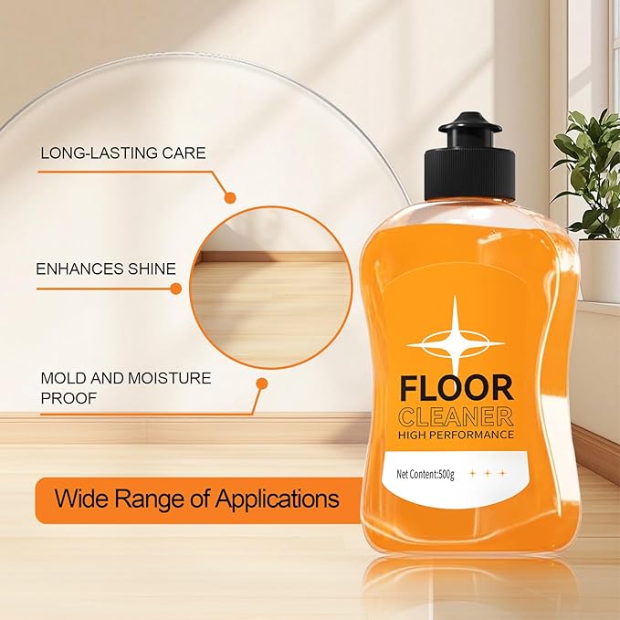 Acid-Free Enzyme Floor Cleaner, Concentrated All-Surface Formula for Hardwood/Tile/Laminate/Marble, Pet-Safe Streak-Free for Mopping & Spraying - 17.6 Fl Oz