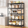 PXRACK Metal Shelving for Storage, 5 Tier Adjustable Kitchen Storage Shelves with Wheels, Shelving Unit Bookshelf Utility Shelf Metal Storage Rack for Garage Pantry Closet Laundry, 35.8"x13"x59.65"