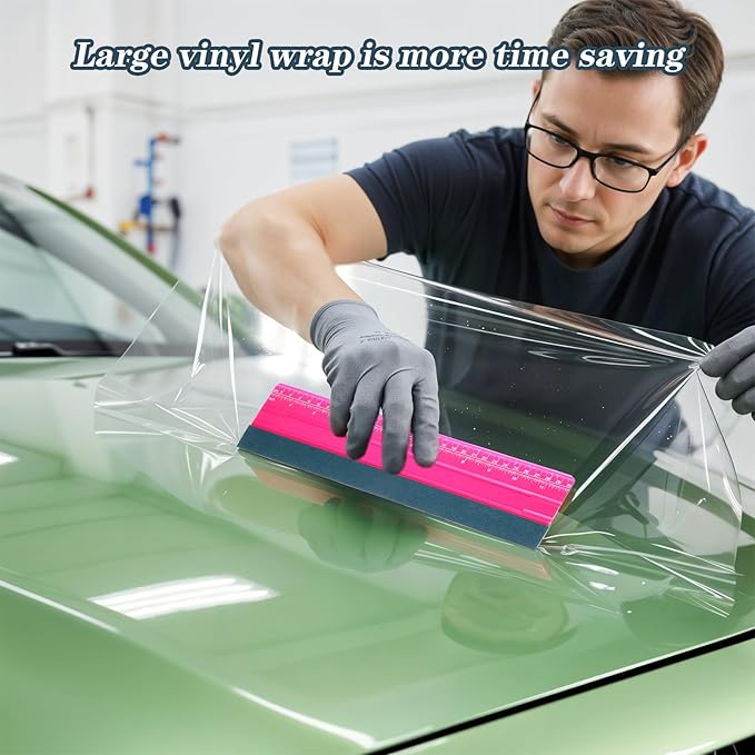 Felt Squeegee, 12 Inch Vinyl Squeegee Wallpaper Tools Window Tint Squeegees Wallpaper Smoothing Tool with 30CM Ruler, Window Tint Squeegees for Decals, Sticker Paper