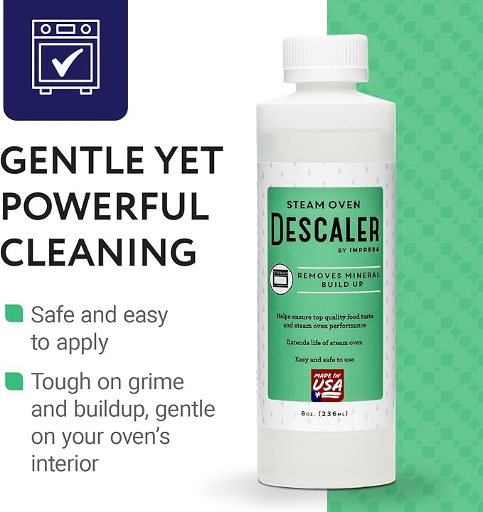 IMPRESA Steam Oven Descaling Solution - 8 Fl Oz Steam Oven Cleaner & Descaler - Compatible with Wolf, Miele, Thermador, Gaggenau, Bosch & Smeg
