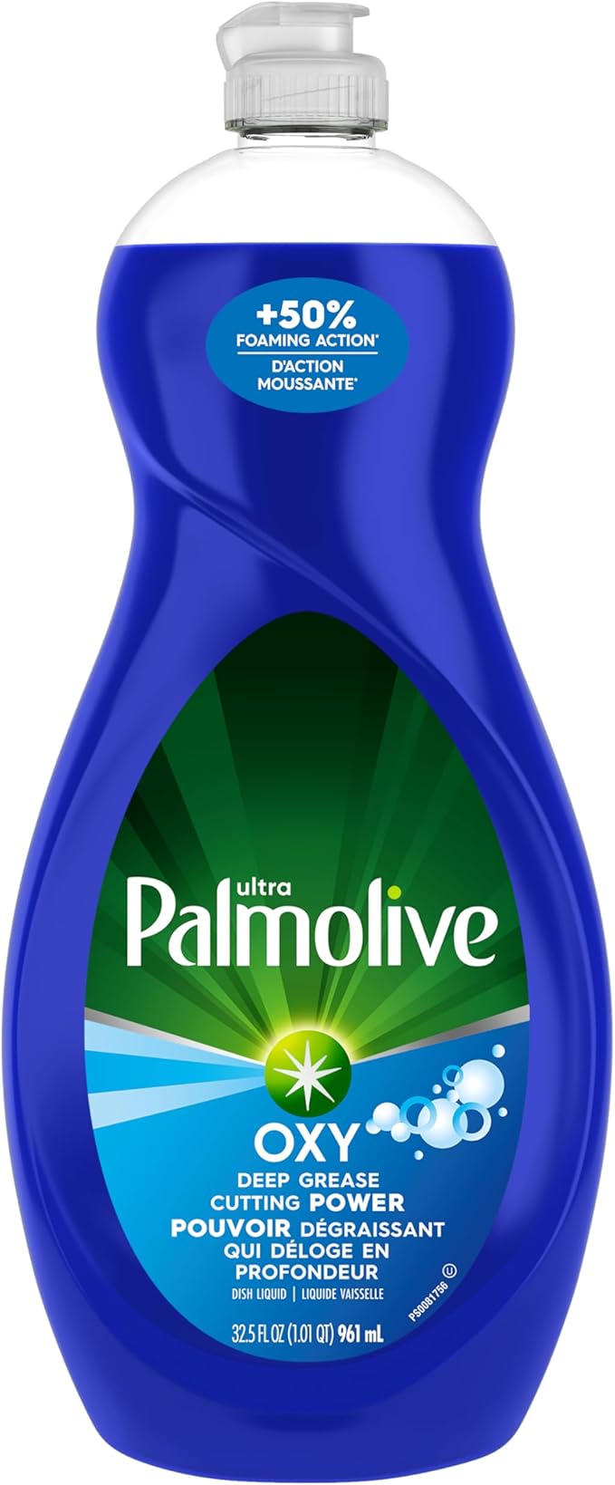 Palmolive Ultra Oxy Liquid Dish Soap, Deep Grease Cutting, No Soaking Needed, Powerful on Plastics, Dishwashing Liquid, 32.5 fl oz