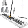 MASTERTOP Commercial Mop, 36'' Large Dust Mop,Heavy Duty Industrial Push Mops with 3 Reusable Microfibre Pads & 62'' Adjustable Handle for Home,Hotel,Mall,Warehouse