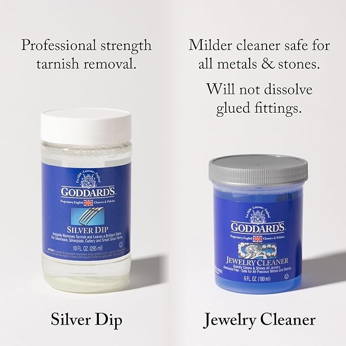 Goddard's Silver Cleaner Dip – Silver Jewelry Cleaner Solution for Filigree Metalwork & Small Items – Professional Use Tarnish Remover – Silverware Cleaning Supplies (10 oz)