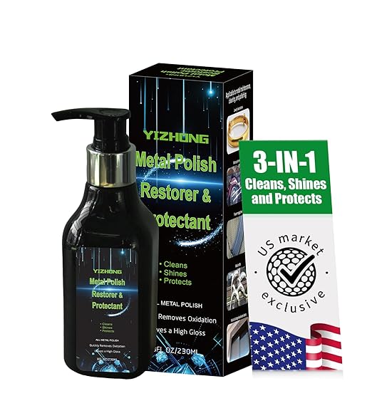 Metal Polish and Cleaner Cream Forsilverware Copper Brass and Brasso Tarnish Remover Jewelry Sterling Silver Chrome Aluminum Stainless Steel Scratch Composition Easily Restores and Protects
