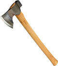 COUNCIL TOOL Wood-Craft Camp Carver Axe - 1.7 lbs Bushcraft Axe with 22" Curved Hickory Handle & Leather Sheath - WC17CCA22S