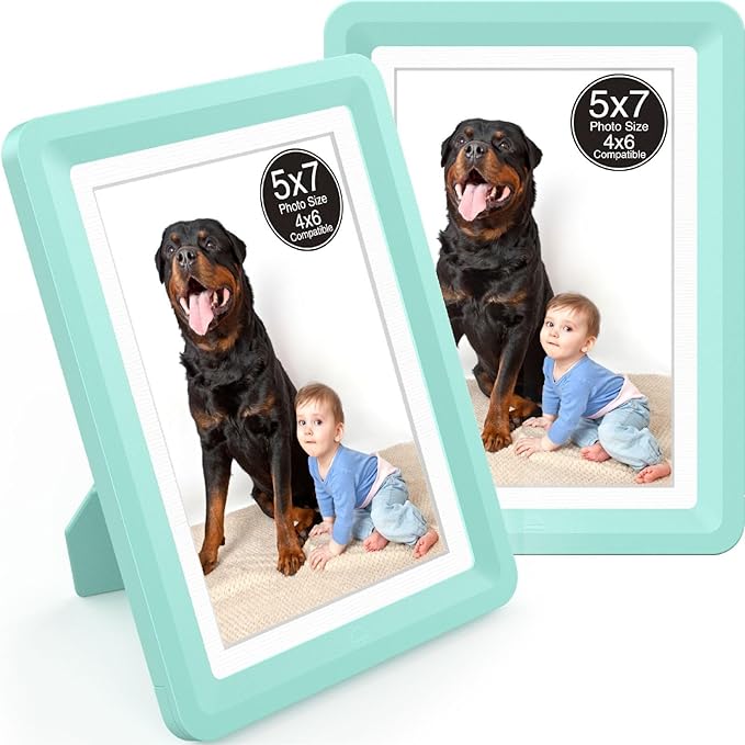 5x7 Picture Frame, Clear Acrylic Photo Frame with White Mat for 4x6 Photos, One-Piece Shatterproof Tool-Free Design, UV-Resistant Waterproof Tabletop Frame for Home Office Decor with 10-Year Warranty