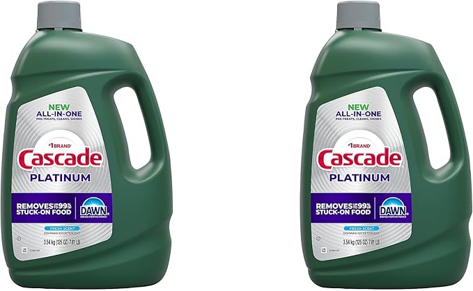 Cascade Platinum Dishwashing Liquid Gel - Fresh Scent, 125 oz. (2 Pack)