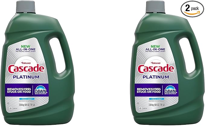 Cascade Platinum Dishwashing Liquid Gel - Fresh Scent, 125 oz. (2 Pack)