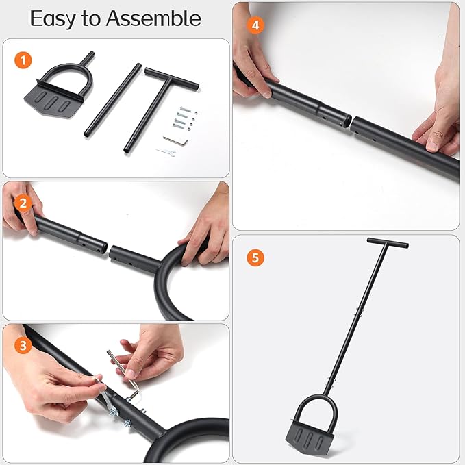 Edger Lawn Tool, 41-inch Long Handle Manual Lawn Edgers with T-Grip, Sharp V Shaped Half Moon Hand Lawn Edging Tool for Effortless Landscaping Sidewalk Yard Garden Flower Bed Border Cable Burying