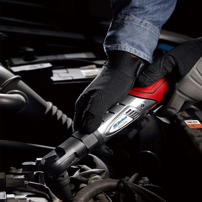 ACDelco G12 12V Cordless Combo Kit – Mini Polisher, 3/8" Impact Wrench (90 ft-lbs), Ratchet Wrench (55 ft-lbs) with 2 Li-Ion Batteries & Fast Charger, Auto Repair & DIY Tools