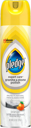 Pledge Granite & Stone Cleaner, Expert Care, Aerosol, Orange Scent, 9.7 oz.