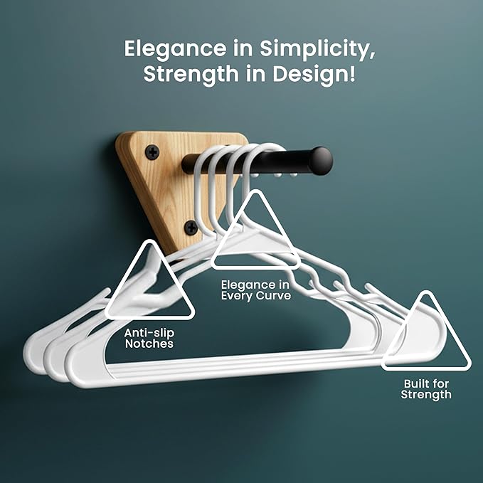 Utopia Home Plastic Hangers 100 Pack - Perfect Space Saving Clothes Hanger - Durable and Strong - Perfect Closet Organizers with Shoulder Grooves (White)
