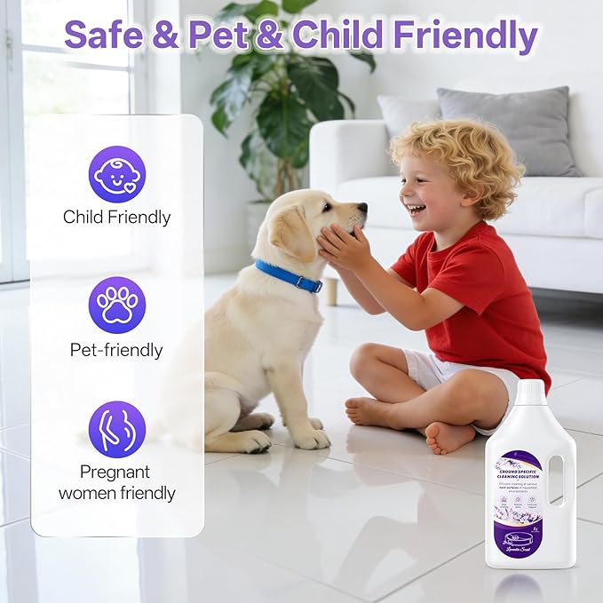 Floor Cleaning Solution Lavender Scent, Compatible with Roborock Cleaning Solution Quick Drying Without Residue Suitable for All Robot Vacuums and Wet Dry Dual-Use Vacuum Cleaners (1 L, Lavender)