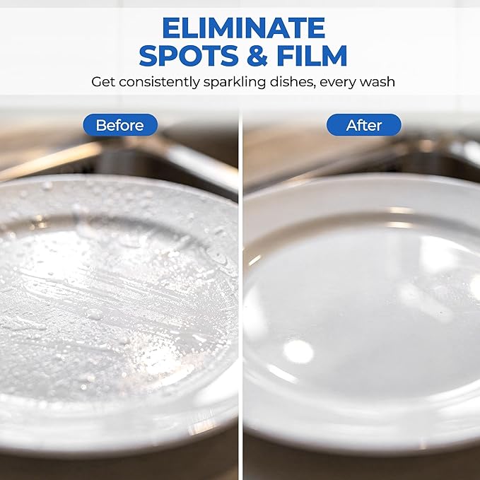 Aromasong Dishwasher Salt 5 LB - 100% Natural Water Softening Agent Compatible with Bosch, Miele, Whirlpool, Thermador and More... For Cleaner Dishes & Washer Reactivation (packaging may vary)