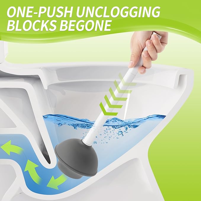 Toilet Brush and Plunger Set Hidden, S-Shaped Toilet Brush Plunger Combo 2 Pack, Perfect for Homes, Apartments & Bathrooms